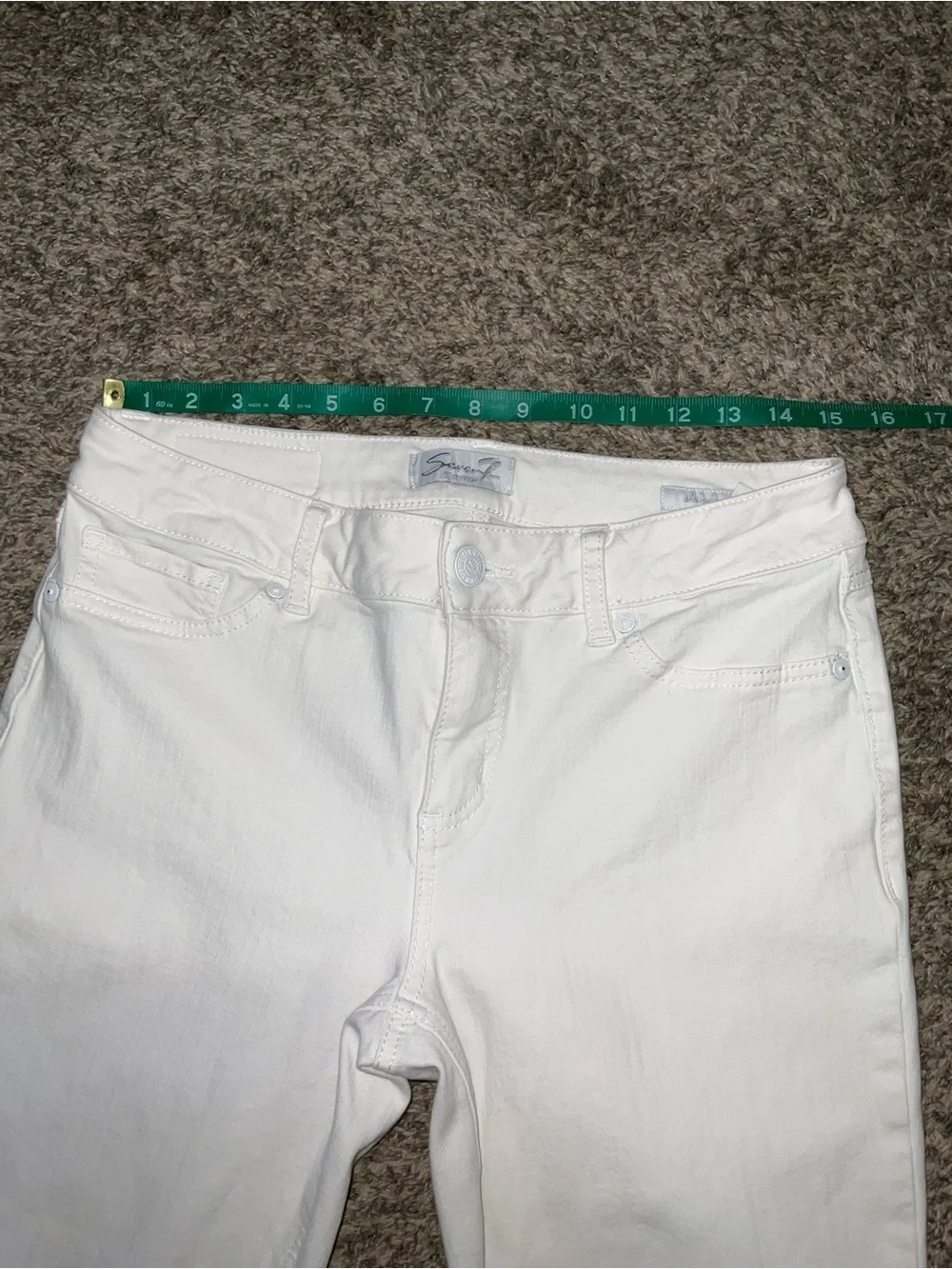 Seven7 White Skinny cropped Capri Denim Jeans Size 10